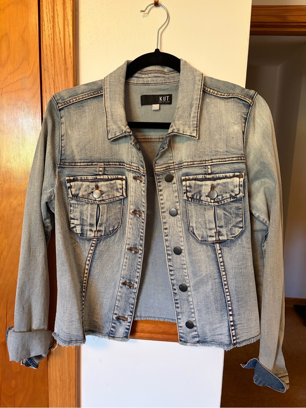 Kut from the Kloth Light Blue Light Washed Denim Jacket